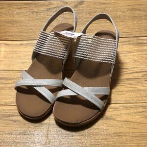 Sketchers Beverlee Sheer Luxe wedge beige Sandals, NWT